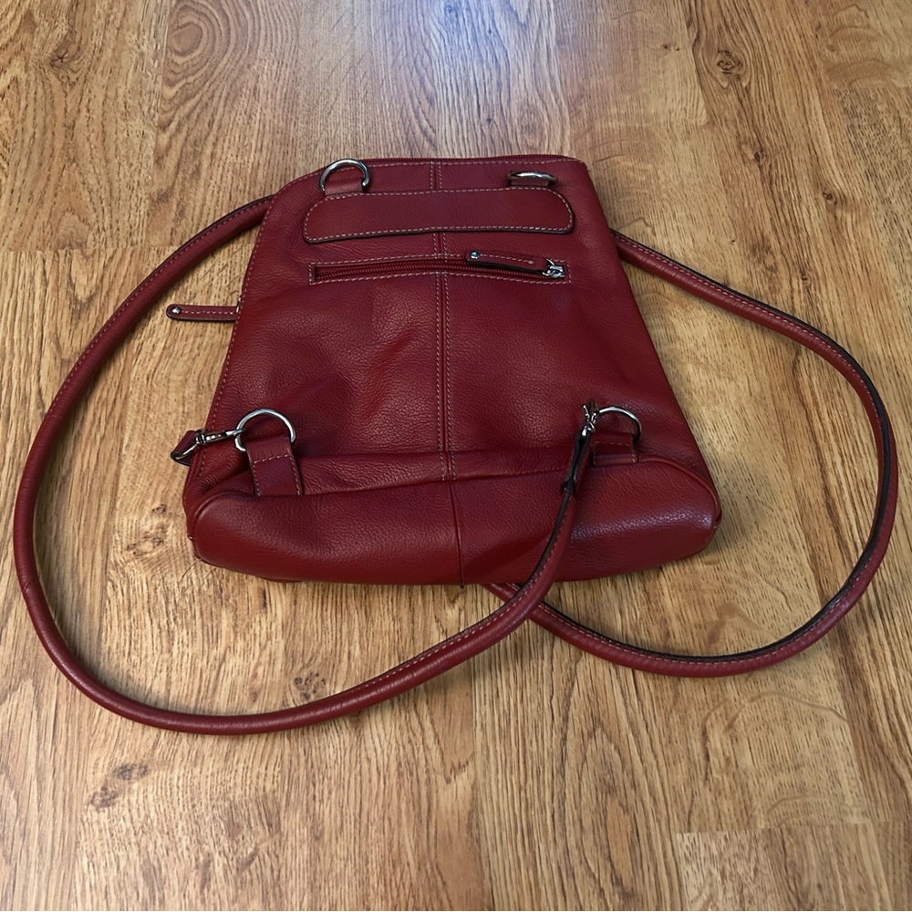 Clarks Red Leather Backpack
